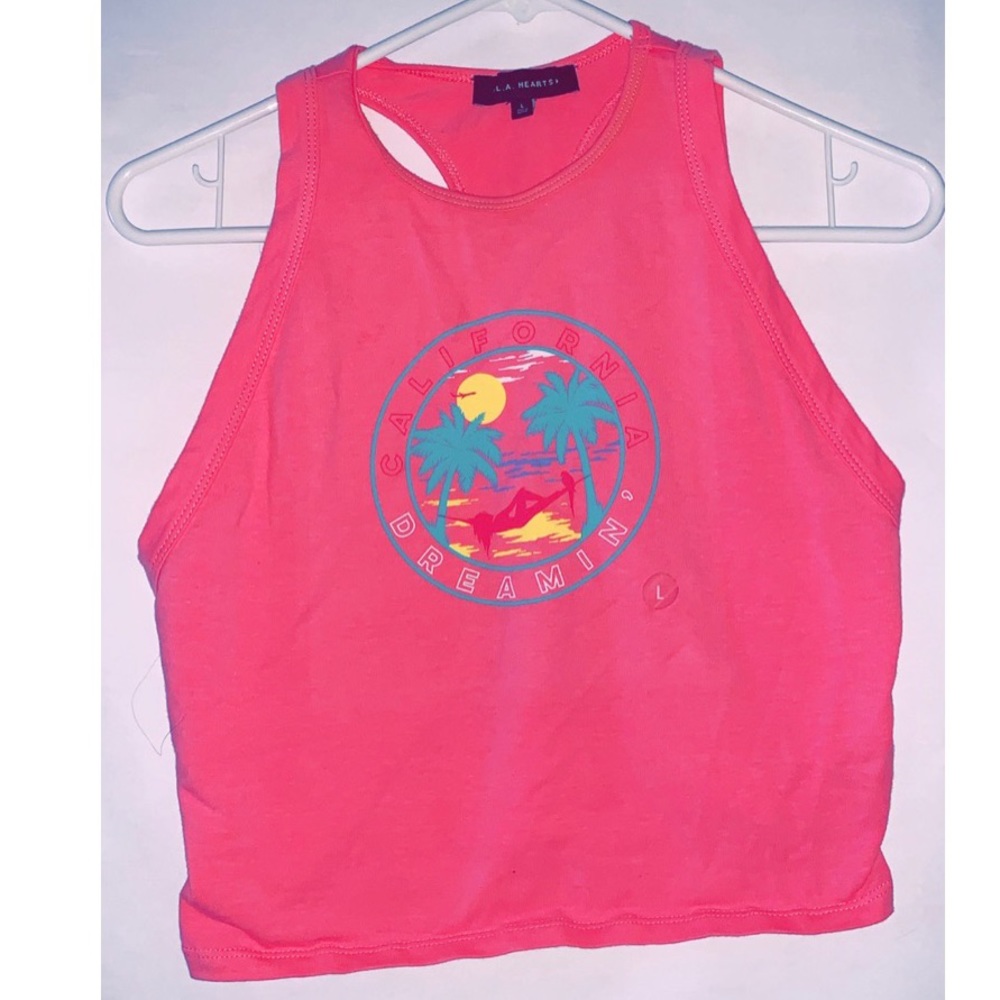 La Hearts Pink Crop Top